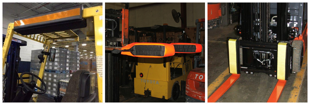 operator head pad, fork glove, back pads
